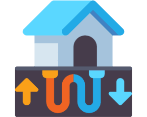 A geothermal energy diagram